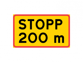 شاخصة وقوف بعد 200 متر